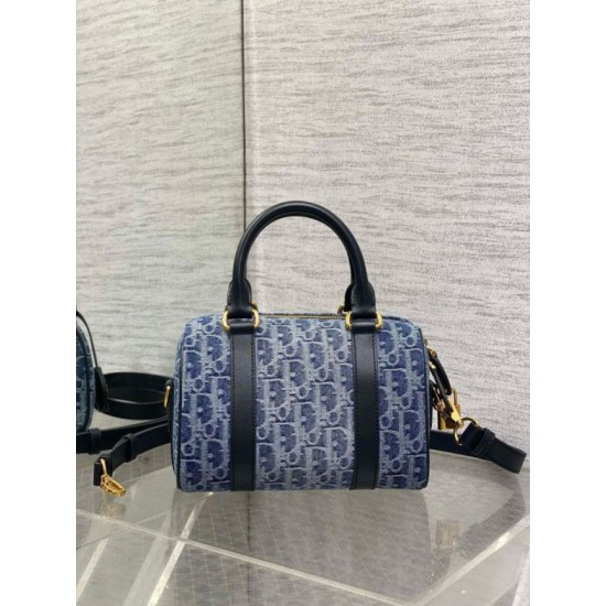 Replica perfetta Borsa Dior Groove 20 Denim blu Dior Oblique Jacquard Imitazione Outlet Online