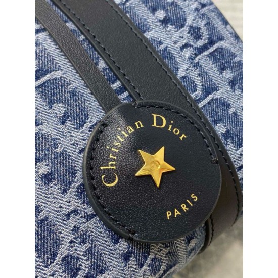 Replica perfetta Borsa Dior Groove 20 Denim blu Dior Oblique Jacquard Imitazione Outlet Online