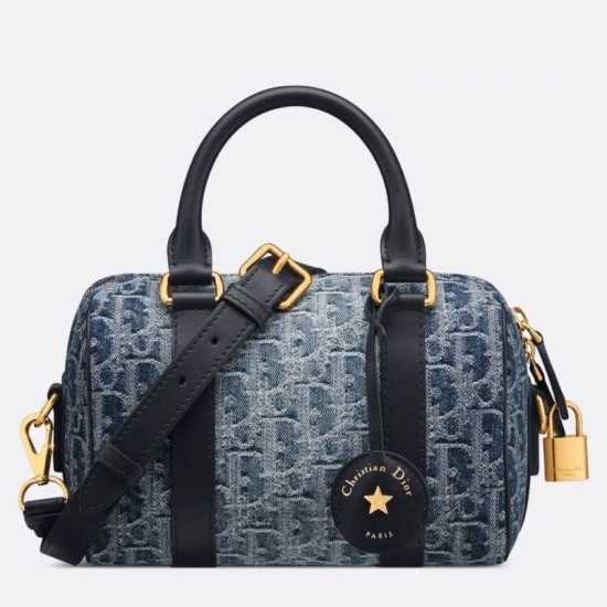 Replica perfetta Borsa Dior Groove 20 Denim blu Dior Oblique Jacquard Imitazione Outlet Online