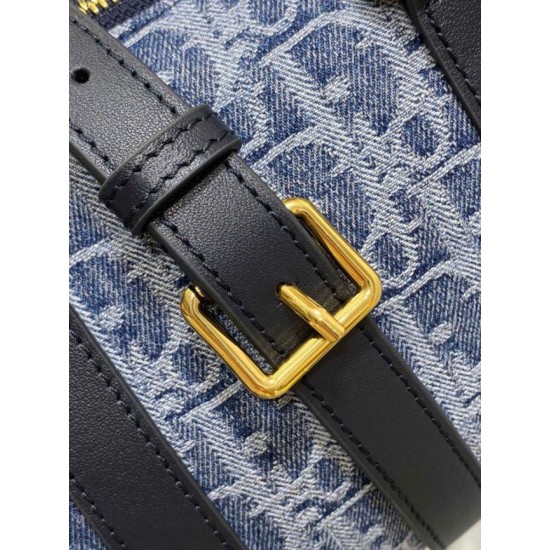 Replica perfetta Borsa Dior Groove 20 Denim blu Dior Oblique Jacquard Imitazione Outlet Online