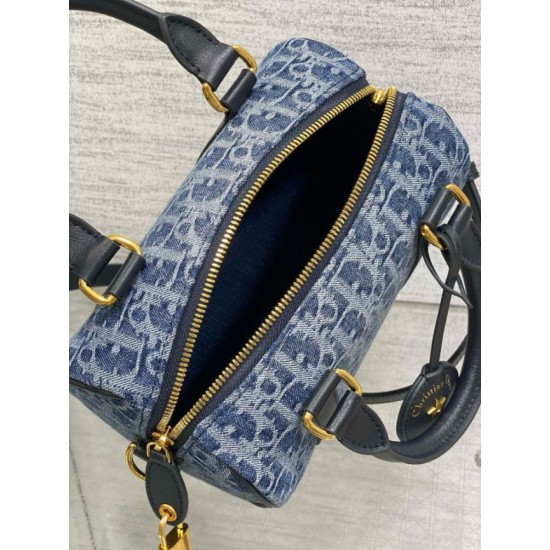Replica perfetta Borsa Dior Groove 20 Denim blu Dior Oblique Jacquard Imitazione Outlet Online