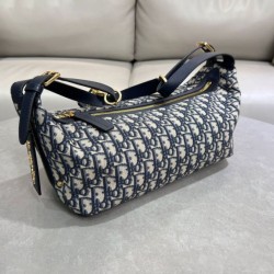 Perfette Qualità Repliche Borsa D-Journey piccola/media Dior Oblique Jacquard blu Imitazione