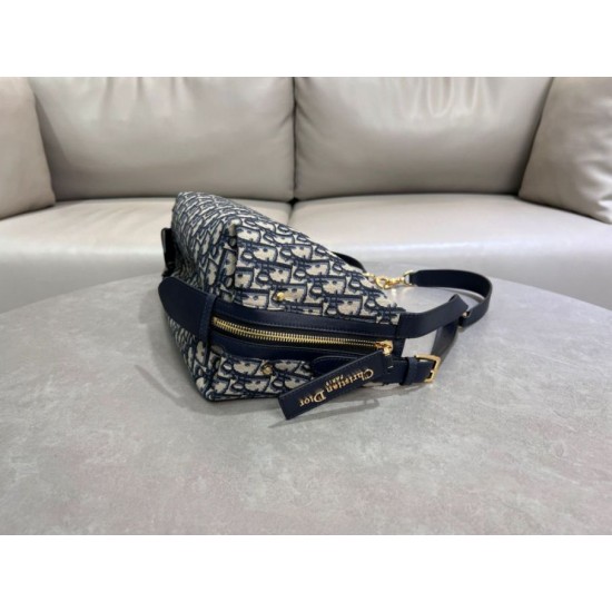 Perfette Qualità Repliche Borsa D-Journey piccola/media Dior Oblique Jacquard blu Imitazione