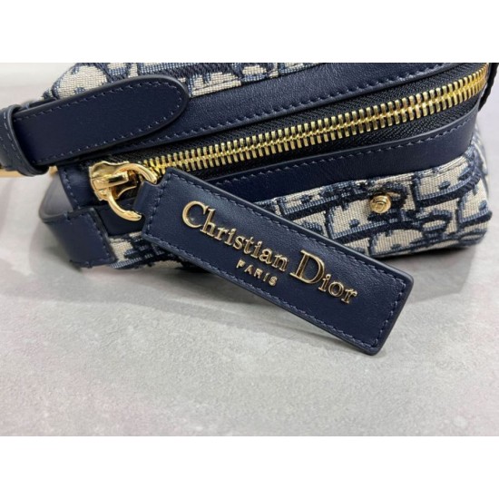 Perfette Qualità Repliche Borsa D-Journey piccola/media Dior Oblique Jacquard blu Imitazione