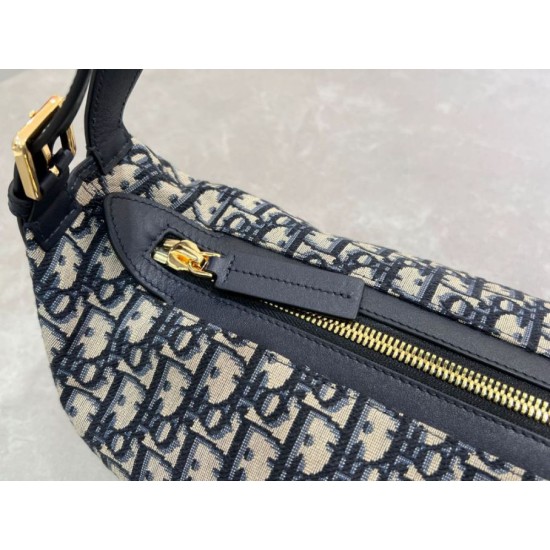 Perfette Qualità Repliche Borsa D-Journey piccola/media Dior Oblique Jacquard blu Imitazione