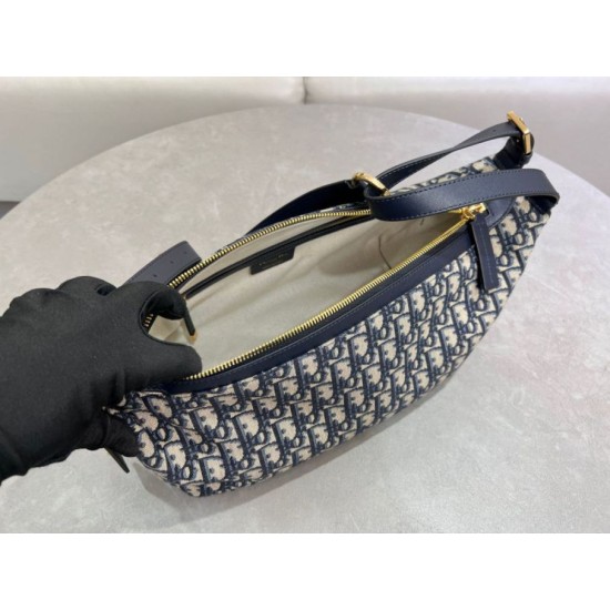 Perfette Qualità Repliche Borsa D-Journey piccola/media Dior Oblique Jacquard blu Imitazione