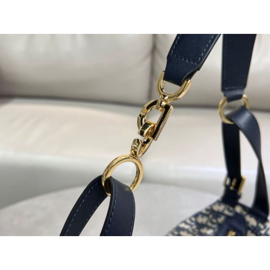 Perfette Qualità Repliche Borsa D-Journey piccola/media Dior Oblique Jacquard blu Imitazione