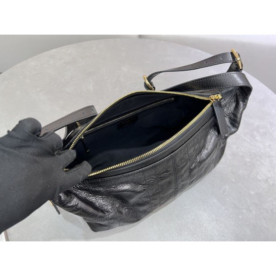 Migliore Repliche Borsa Macrocannage piatta piccola/media D-Journey Dior nera stropicciata Economiche Outlet Online