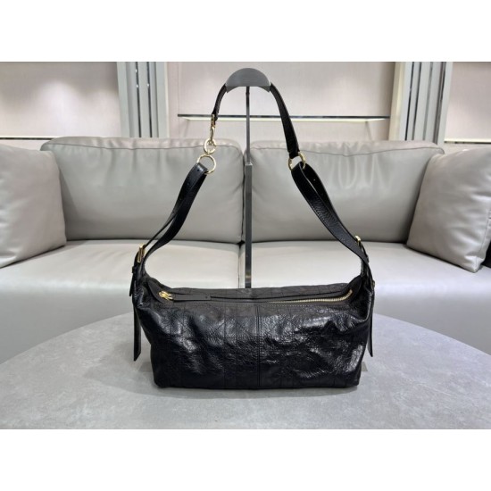 Migliore Repliche Borsa Macrocannage piatta piccola/media D-Journey Dior nera stropicciata Economiche Outlet Online