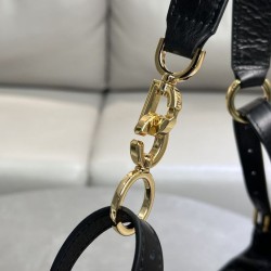 Migliore Repliche Borsa Macrocannage piatta piccola/media D-Journey Dior nera stropicciata Economiche Outlet Online