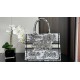 Migliore Repliche Borsa Dior Dior Book Tote media ricamata con motivo Dior Around the World multicolore Economiche Outlet Online