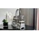 Migliore Repliche Borsa Dior Dior Book Tote media ricamata con motivo Dior Around the World multicolore Economiche Outlet Online