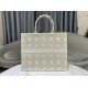 Perfette Qualità Repliche Dior Medium/Large Book Tote Bag Ricamo rattan oversize Bianco/Oro Imitazione