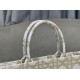 Perfette Qualità Repliche Dior Medium/Large Book Tote Bag Ricamo rattan oversize Bianco/Oro Imitazione