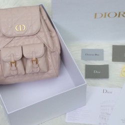Perfette Qualità Repliche Dior Nano/Medium Dior Caro Backpack Rosa Macrocannage Imitazione
