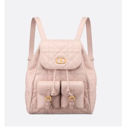 Perfette Qualità Repliche Dior Nano/Medium Dior Caro Backpack Rosa Macrocannage Imitazione