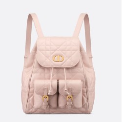 Perfette Qualità Repliche Dior Nano/Medium Dior Caro Backpack Rosa Macrocannage Imitazione