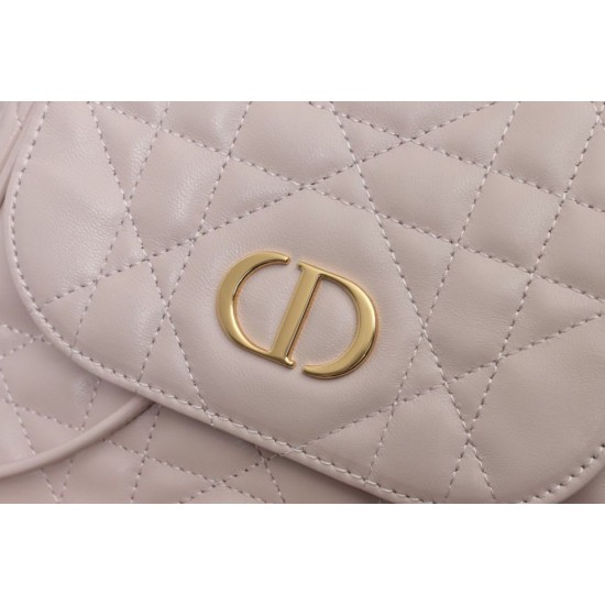 Perfette Qualità Repliche Dior Nano/Medium Dior Caro Backpack Rosa Macrocannage Imitazione