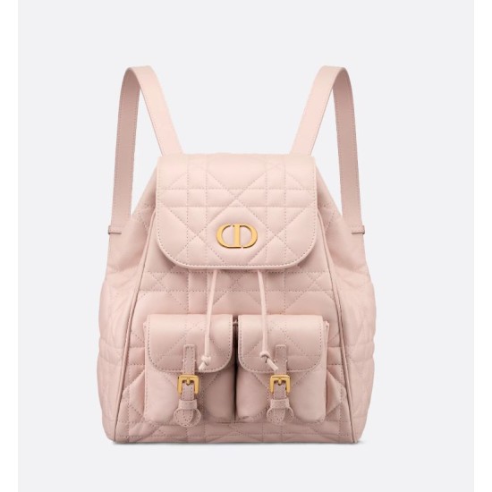 Perfette Qualità Repliche Dior Nano/Medium Dior Caro Backpack Rosa Macrocannage Imitazione