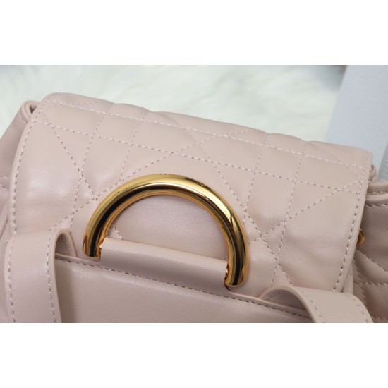 Perfette Qualità Repliche Dior Nano/Medium Dior Caro Backpack Rosa Macrocannage Imitazione