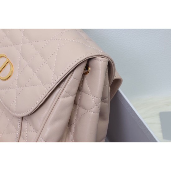 Perfette Qualità Repliche Dior Nano/Medium Dior Caro Backpack Rosa Macrocannage Imitazione