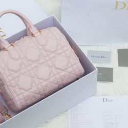 Migliore Repliche Dior Groove 25 Borsa in Biscotto Macrocannage rosa Economiche Outlet Online