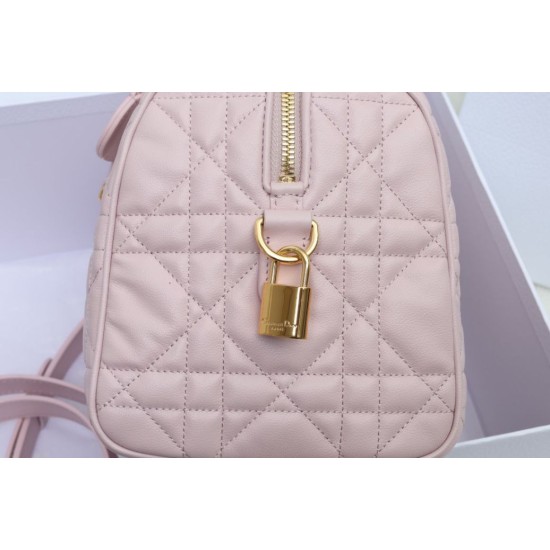 Migliore Repliche Dior Groove 25 Borsa in Biscotto Macrocannage rosa Economiche Outlet Online