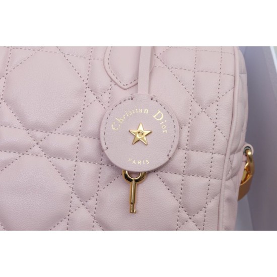 Migliore Repliche Dior Groove 25 Borsa in Biscotto Macrocannage rosa Economiche Outlet Online