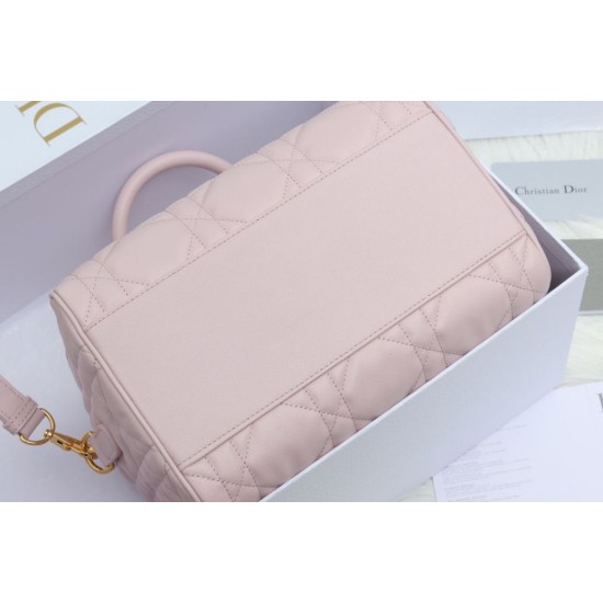 Migliore Repliche Dior Groove 25 Borsa in Biscotto Macrocannage rosa Economiche Outlet Online