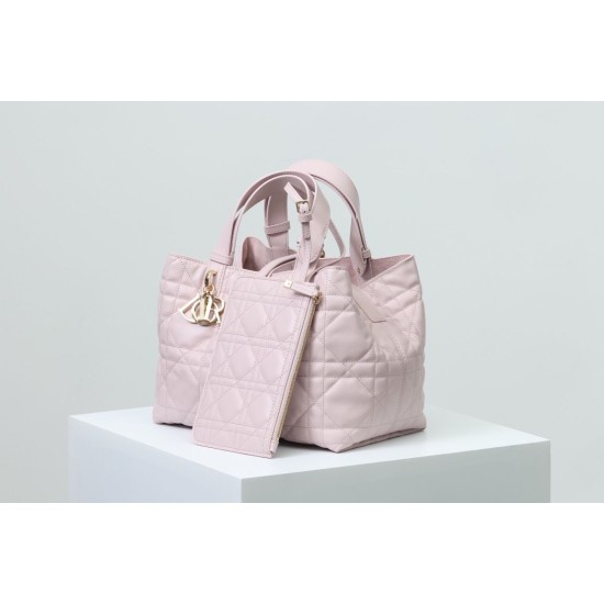 Miglior Falso Borsa Dior Toujours Dior Piccola/Media Macrocannage Rosa Economiche Premium