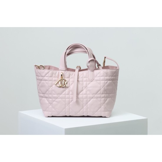 Miglior Falso Borsa Dior Toujours Dior Piccola/Media Macrocannage Rosa Economiche Premium