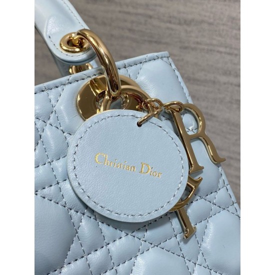 Migliore Repliche Borsa replica Dior piccola Lady Dior My ABCDior blu Economiche Outlet Online