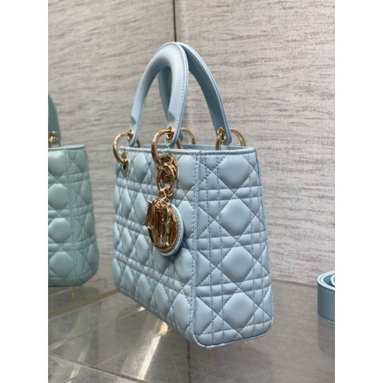 Migliore Repliche Borsa replica Dior piccola Lady Dior My ABCDior blu Economiche Outlet Online