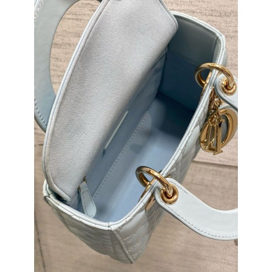 Migliore Repliche Borsa replica Dior piccola Lady Dior My ABCDior blu Economiche Outlet Online