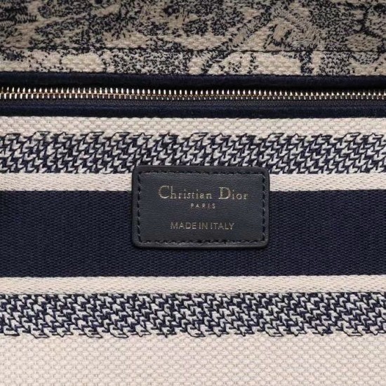 Miglior Falso Dior Media Borsa Lady D-Lite Ricamo Toile de Jouy Blu Economiche Premium