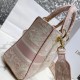 Migliore Repliche Dior Media Borsa Lady D-Lite Ricamo Toile de Jouy Rosa Economiche Outlet Online