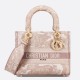 Migliore Repliche Dior Media Borsa Lady D-Lite Ricamo Toile de Jouy Rosa Economiche Outlet Online