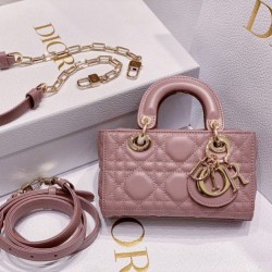 Replica perfetta Borsa micro Dior Lady D-Joy rosa cannage Imitazione Outlet Online