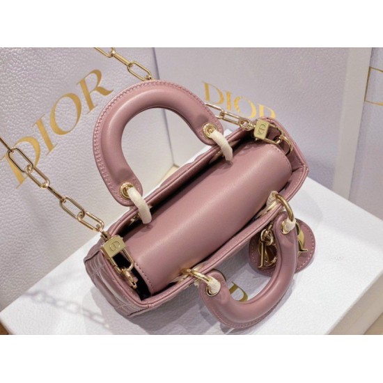 Replica perfetta Borsa micro Dior Lady D-Joy rosa cannage Imitazione Outlet Online