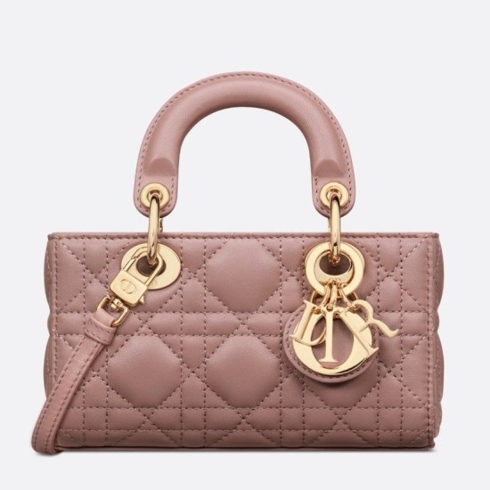 Replica perfetta Borsa micro Dior Lady D-Joy rosa cannage Imitazione Outlet Online