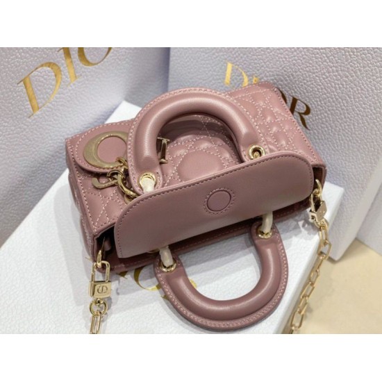Replica perfetta Borsa micro Dior Lady D-Joy rosa cannage Imitazione Outlet Online