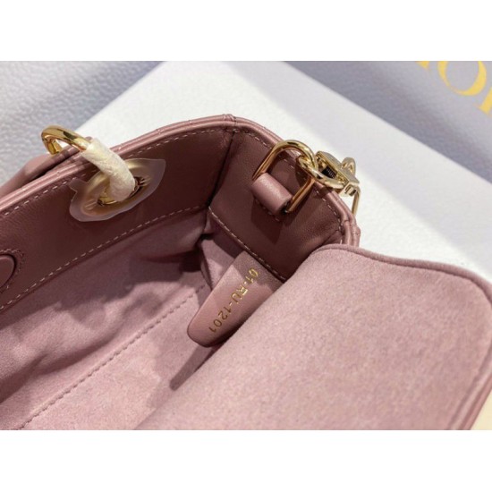 Replica perfetta Borsa micro Dior Lady D-Joy rosa cannage Imitazione Outlet Online