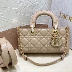 Perfette Qualità Repliche Replica Dior Piccola Borsa Lady D-Joy Dior Cannage Albicocca Imitazione