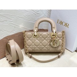 Perfette Qualità Repliche Replica Dior Piccola Borsa Lady D-Joy Dior Cannage Albicocca Imitazione