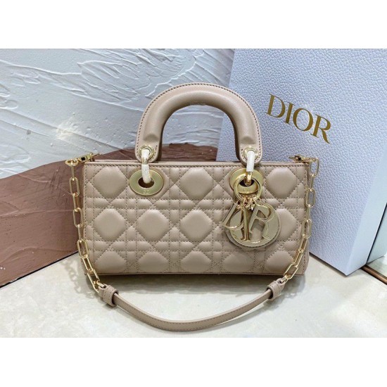 Perfette Qualità Repliche Replica Dior Piccola Borsa Lady D-Joy Dior Cannage Albicocca Imitazione