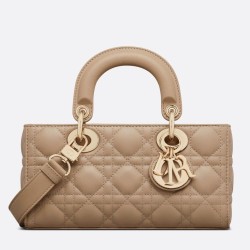 Perfette Qualità Repliche Replica Dior Piccola Borsa Lady D-Joy Dior Cannage Albicocca Imitazione