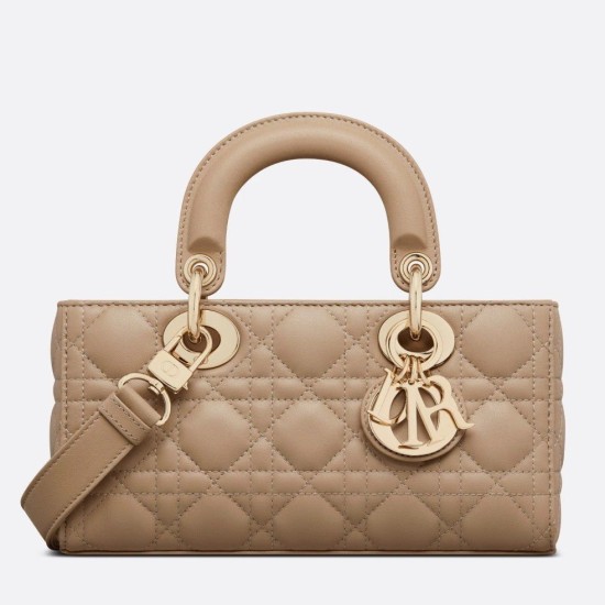 Perfette Qualità Repliche Replica Dior Piccola Borsa Lady D-Joy Dior Cannage Albicocca Imitazione