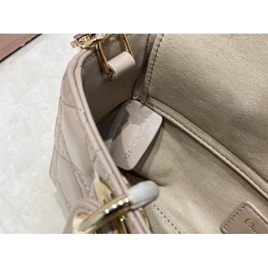 Perfette Qualità Repliche Replica Dior Piccola Borsa Lady D-Joy Dior Cannage Albicocca Imitazione