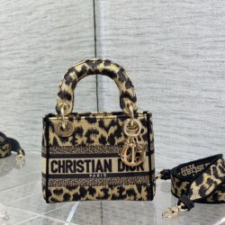 Replica perfetta Dior Mini Borsa Lady D-Lite Multicolore Ricamo Mizza Beige Imitazione Outlet Online