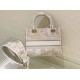 Perfette Qualità Repliche Dior Media Borsa Lady D-Lite Ricamo Jardin d'Hiver Oro Imitazione